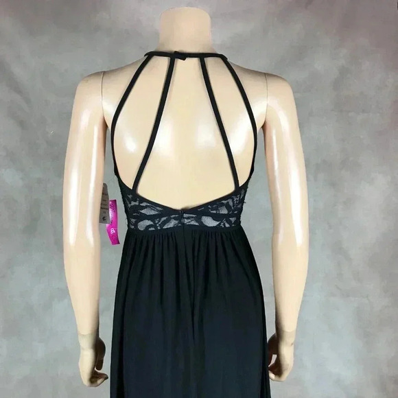 Morgan & Company Juniors' Glitter Lace Cutout Party Dress NWT 1/2 - Picture 6 of 11